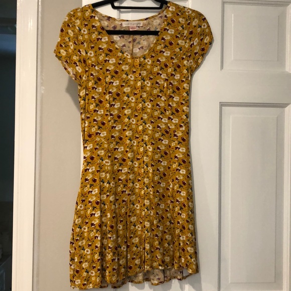 Golden floral dress - Picture 1 of 5